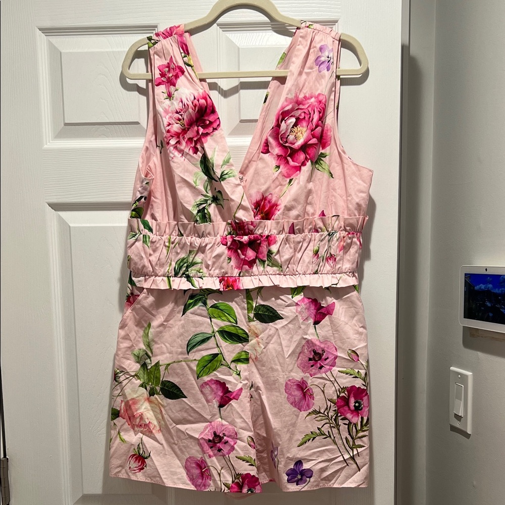 Express Pink Floral Jumpsuit